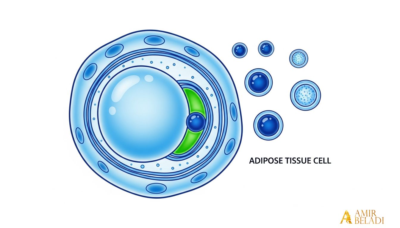 Adipose vs Exosome Stem Cell Illustration