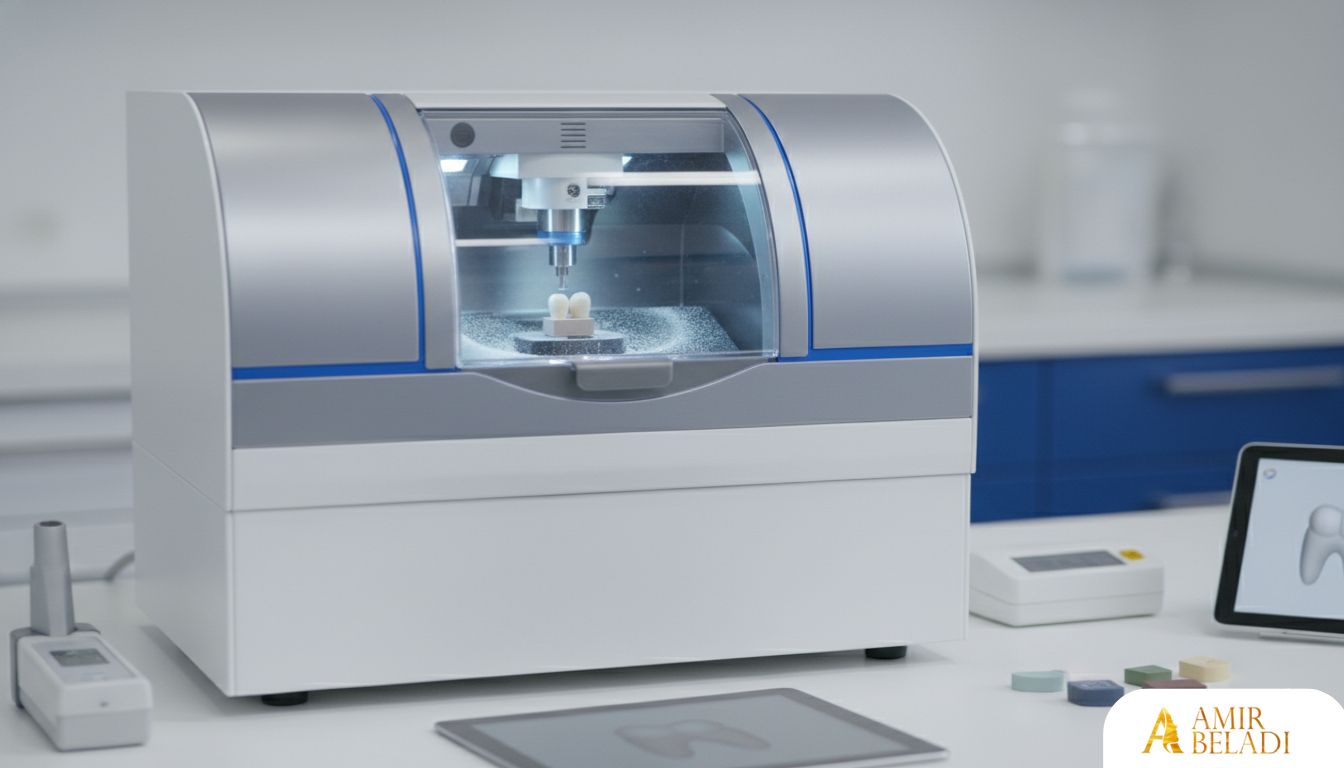 In-office CAD/CAM dental milling machine for same-day crowns