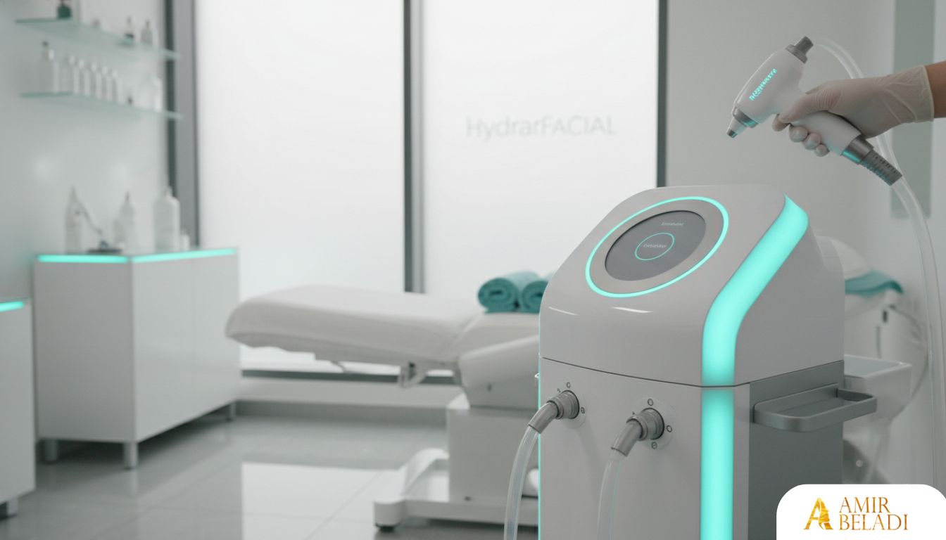 Modern Hydrafacial MD device in a clean medical room