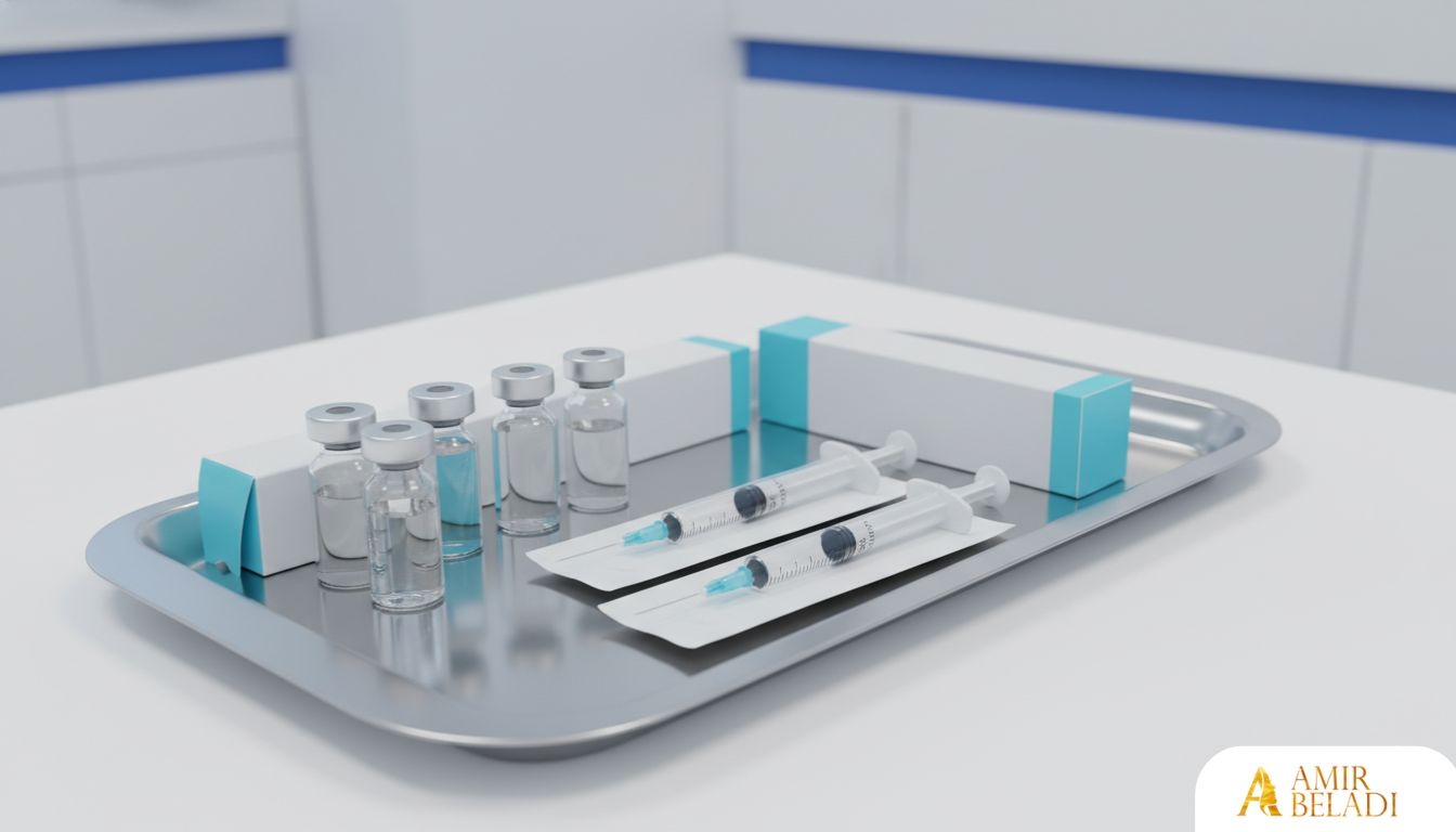 Hero image showing dermal filler vials and syringe